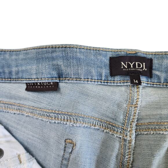 NYDJ Womens Chloe Side Vented Hem Capri Stretch Denim Jeans Size 14 Easley Blue - Picture 8 of 14